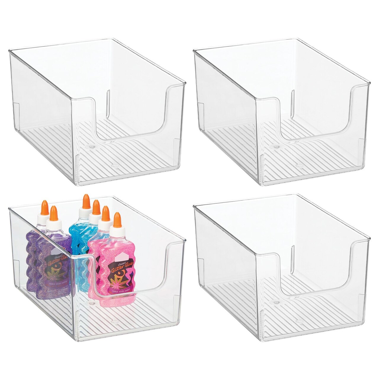 mDesign Household Plastic Storage Organizer Bin with Open Front